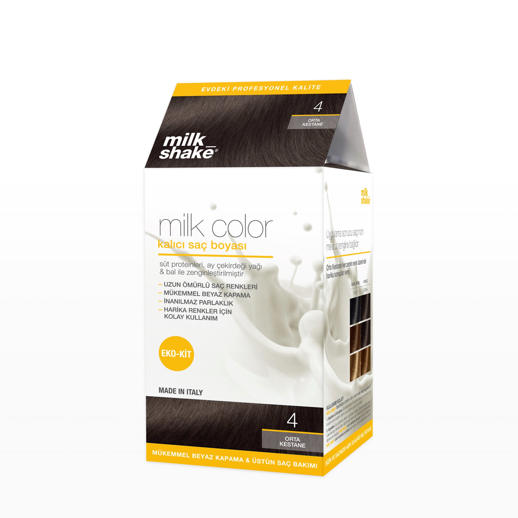 milk_shake milk color eko kit saç boyası orta kestane - 4 (köpüksüz)