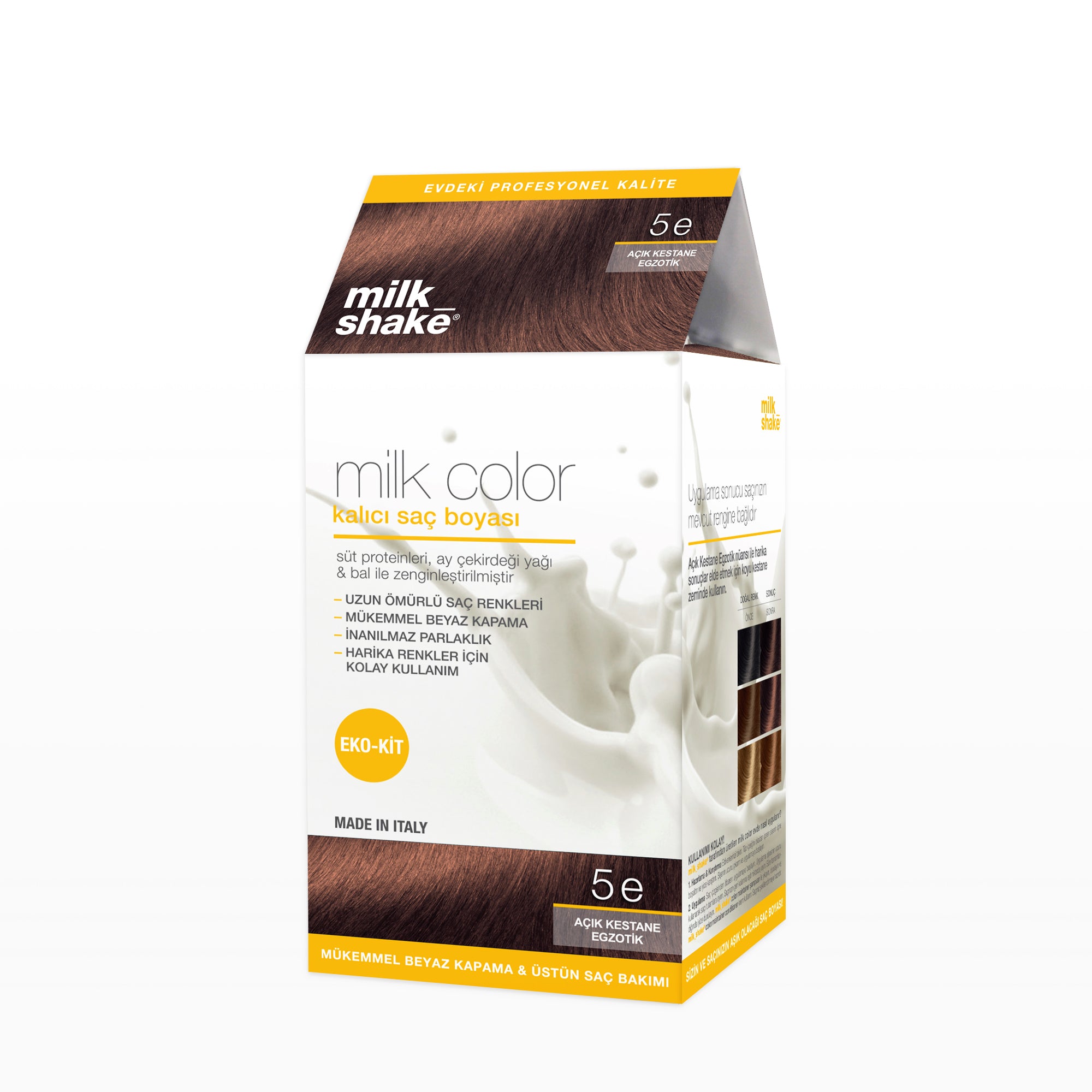 milk_shake milk color eko kit saç boyası açık kestane egzotik - 5E (köpüksüz)