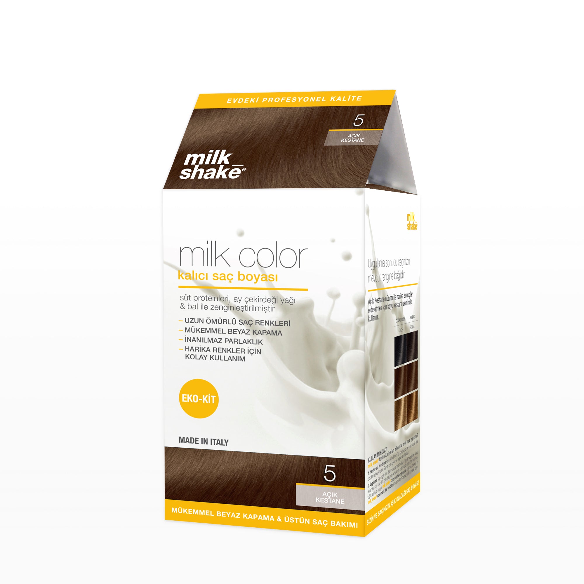 milk_shake milk color eko kit saç boyası açık kestane - 5 (köpüksüz)