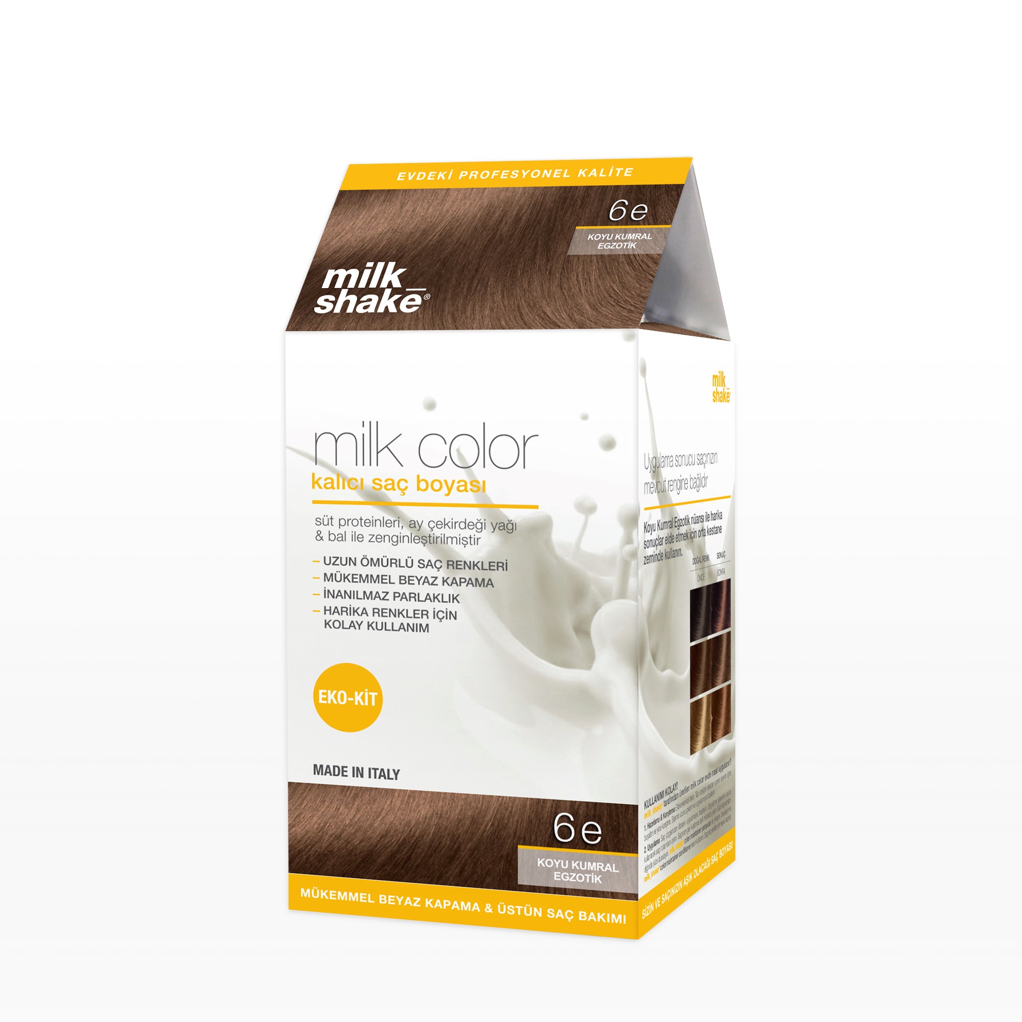 milk_shake milk color eko kit saç boyası koyu kumral egzotik - 6E (köpüksüz)