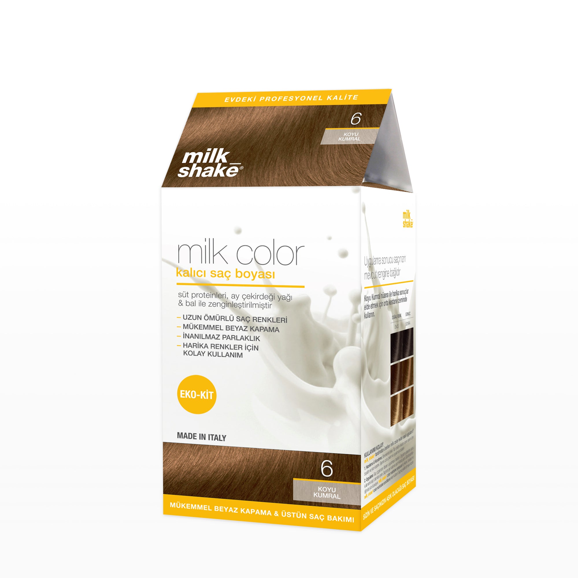 milk_shake milk color eko kit saç boyası koyu kumral - 6 (köpüksüz)