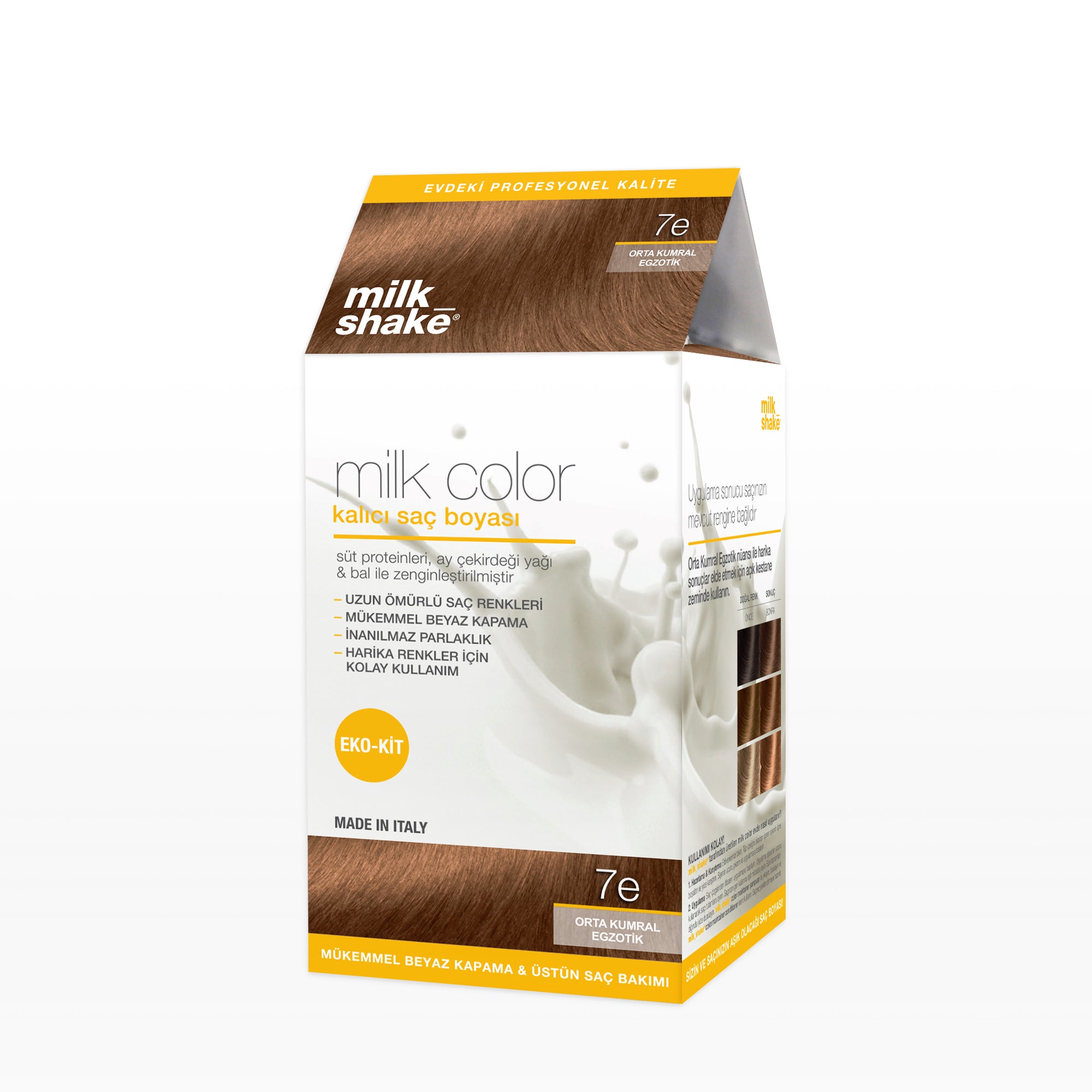 milk_shake milk color eko kit saç boyası orta kumral egzotik - 7E (köpüksüz)