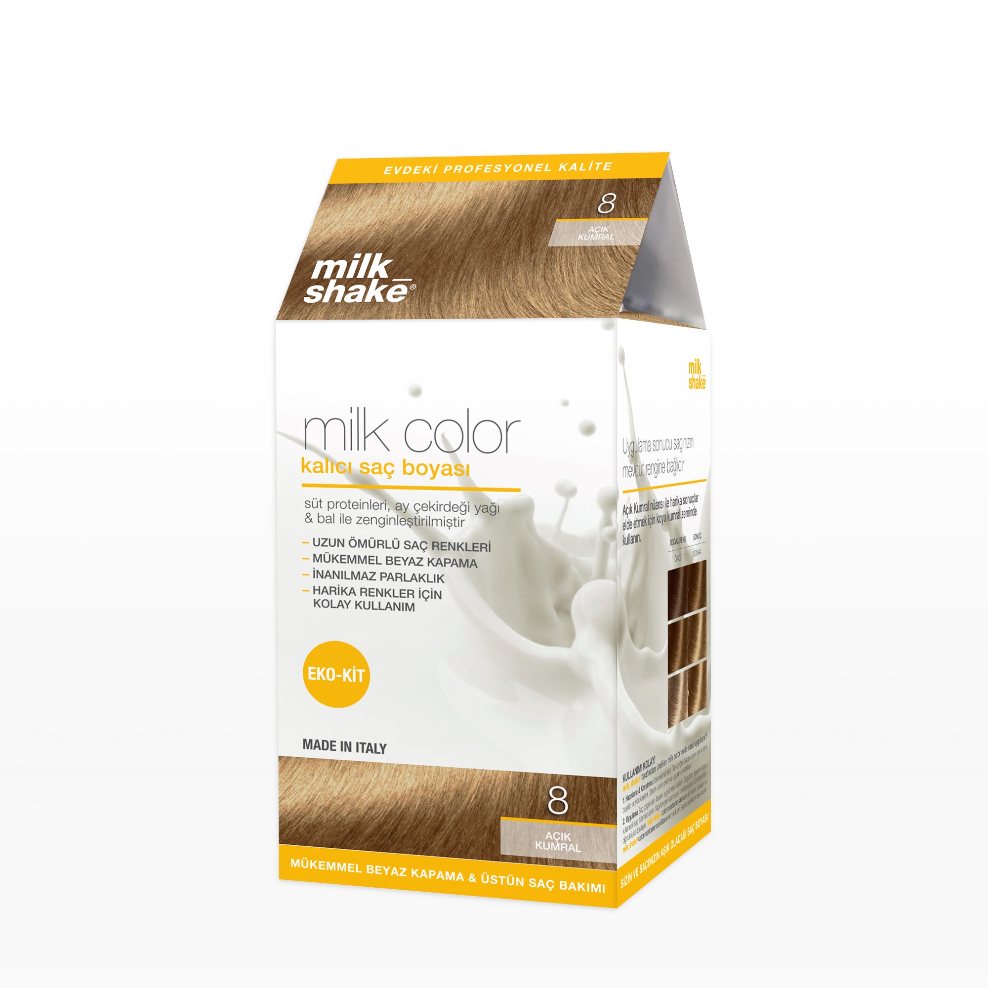 milk_shake milk color eko kit saç boyası açık kumral - 8 (köpüksüz)
