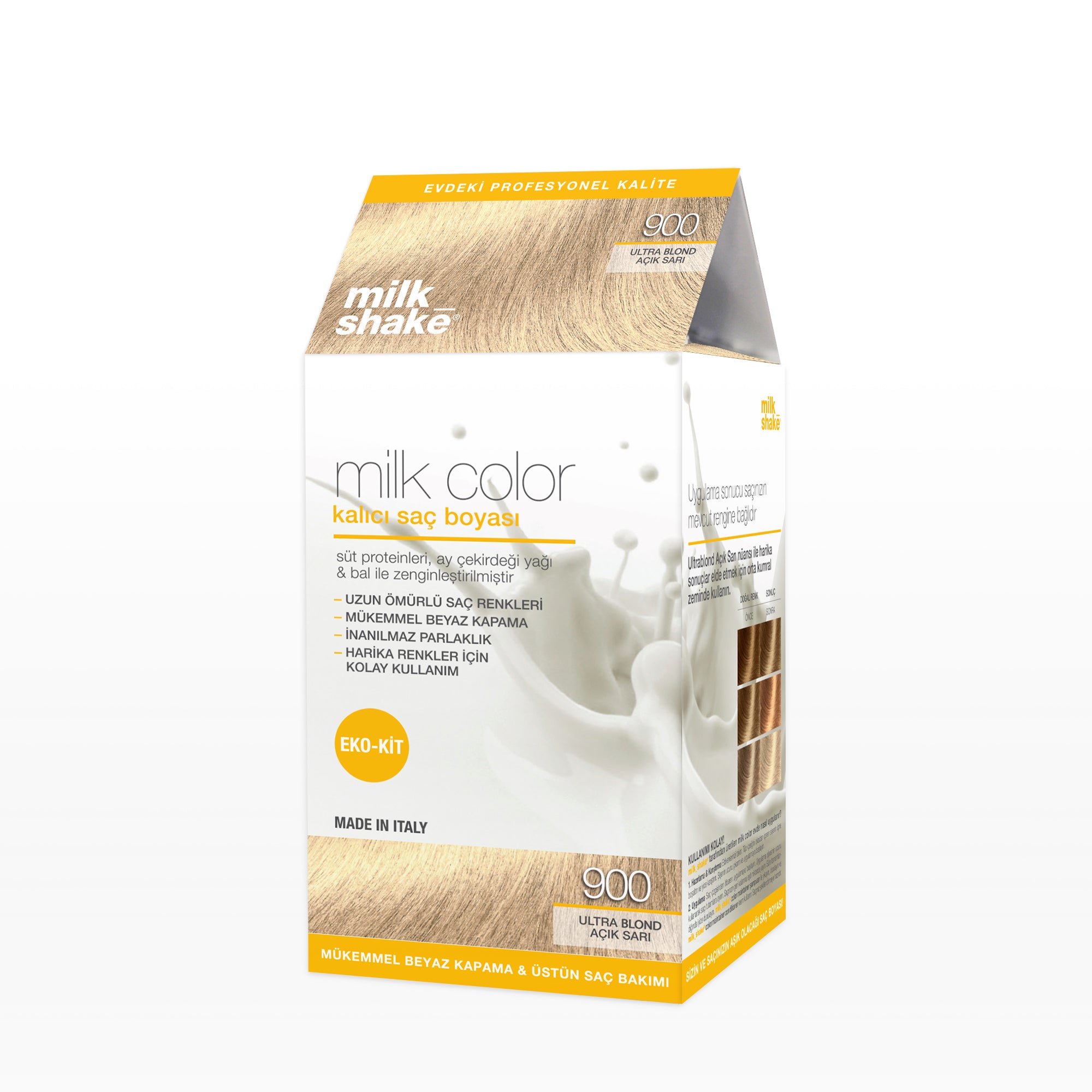 milk_shake milk color eko kit saç boyası ultra blond açık sarı - 900 (köpüksüz)