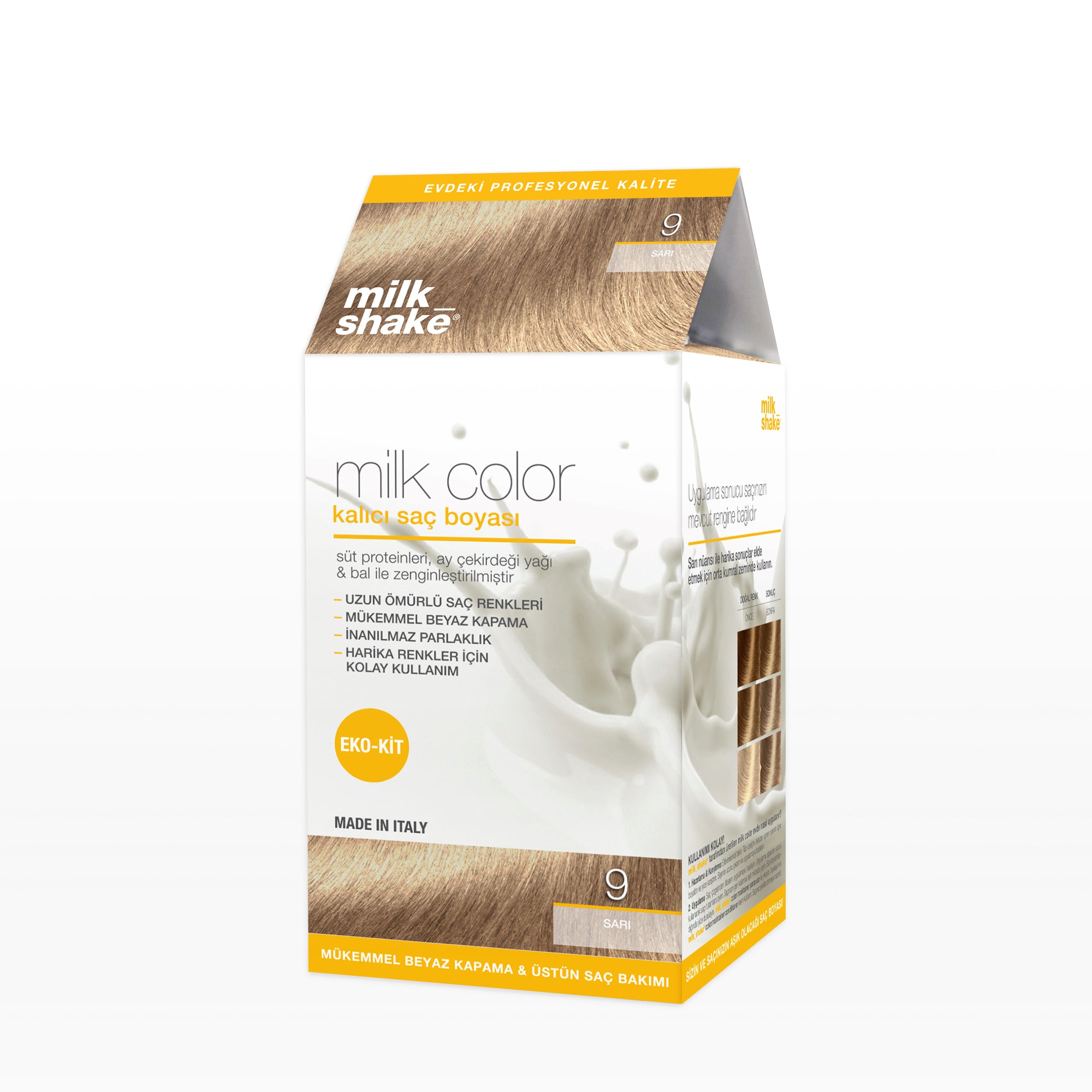 milk_shake milk color eko kit saç boyası sarı - 9 (köpüksüz)